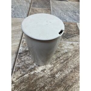 Tea Forte White Ceramic Double Walled Steeping Cup Tumbler with Notched Lid